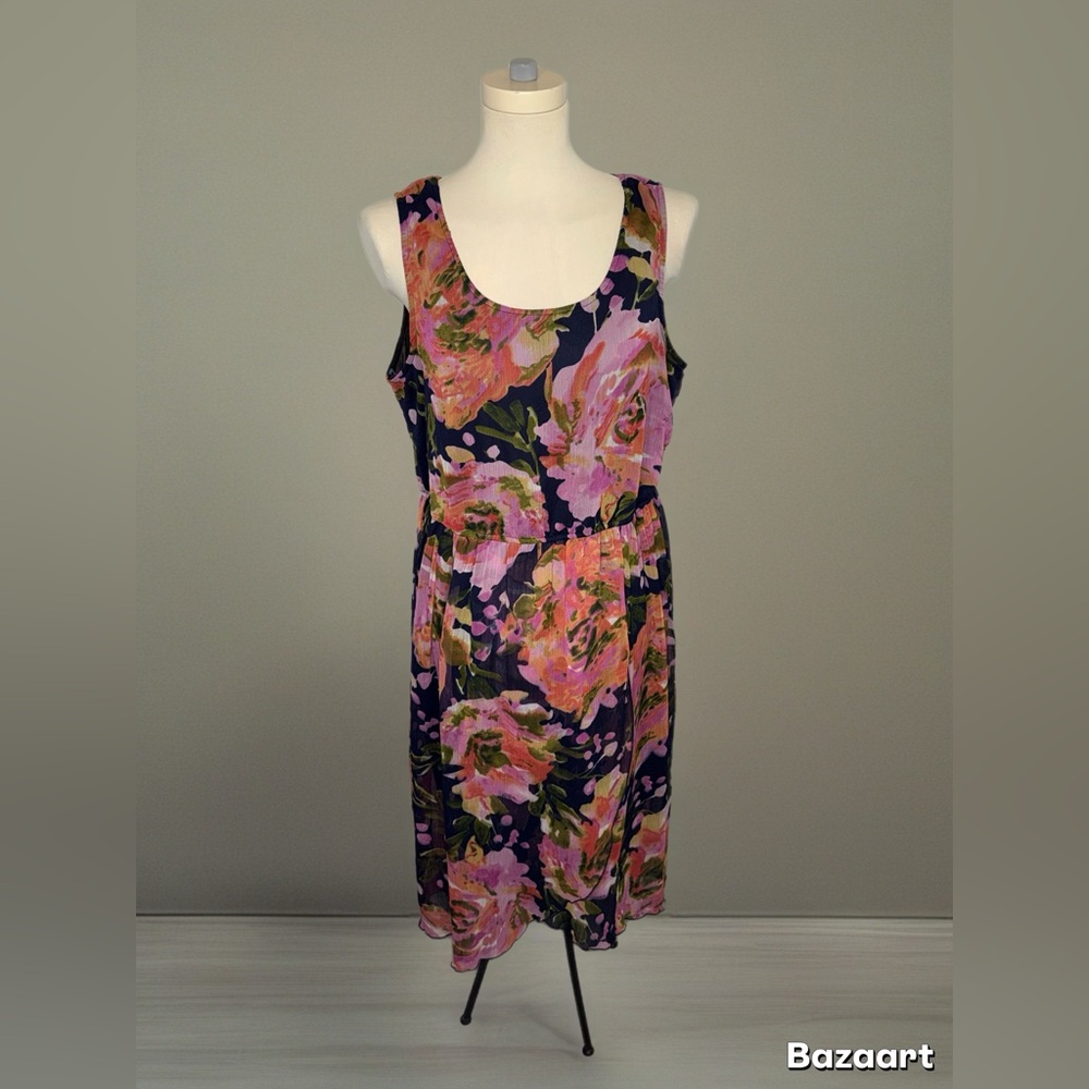 Speed Control Pink and Purple Floral Maxi party Dress 1X